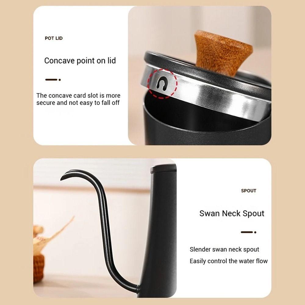 Stainless Steel Goose Neck Coffee Pot 550ml/850ml Hand Brewing Kettle Pour Over Coffee Kettle  Home