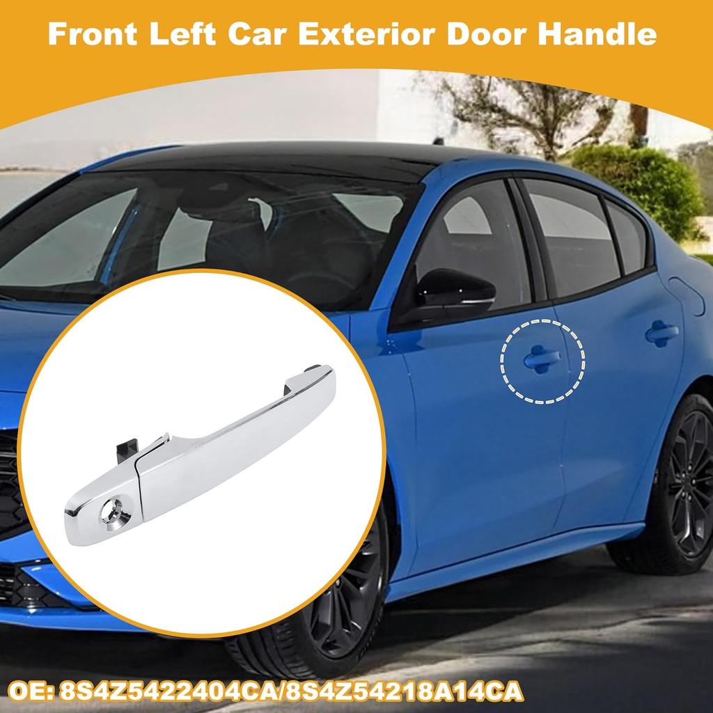 Front Driver Side Car Exterior Door Handle for Ford Focus 2008-2011 Silver Tone ABS 1 Set No.8S4Z5422404CA