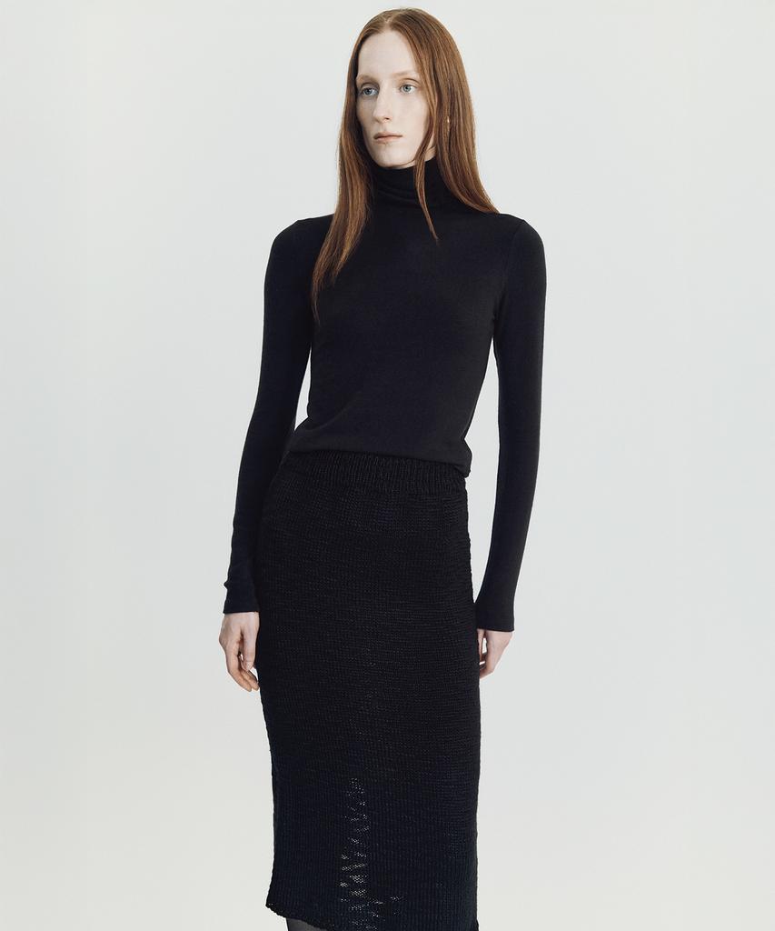 Meibeoyu Lenna Wool Turtleneck T-Shirt _ Black