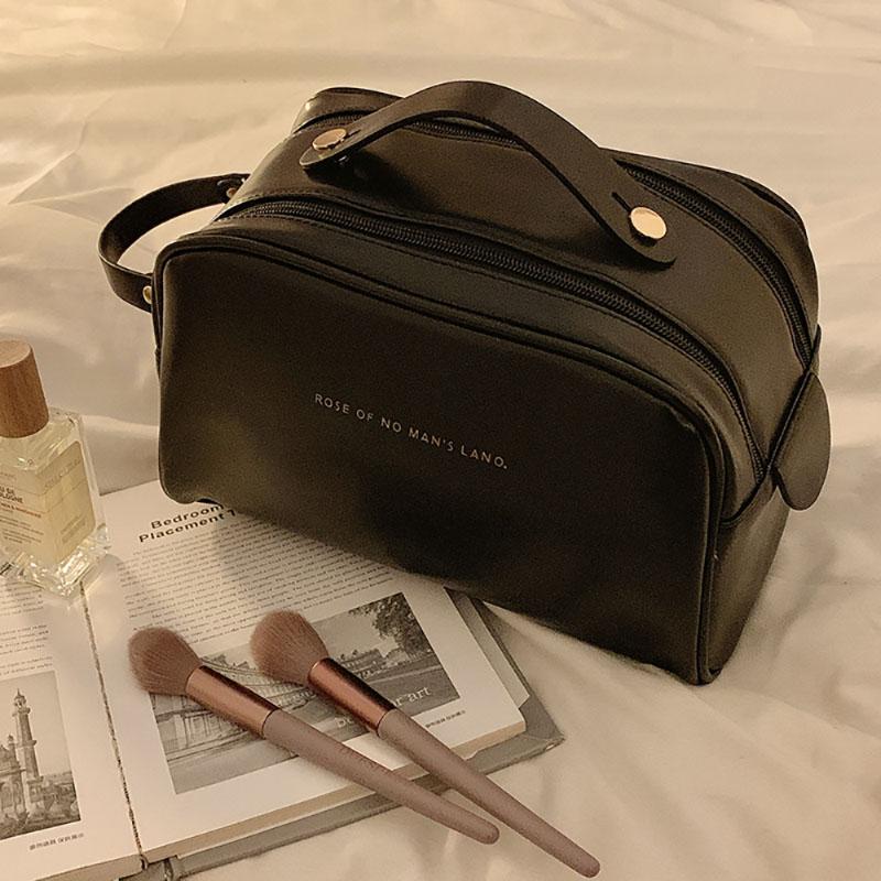 

Большая вместительная косметичка с двойной молнией, женская портативная простая новая высококачественная косметичка Sense Travel Skincare, сумка для хранения