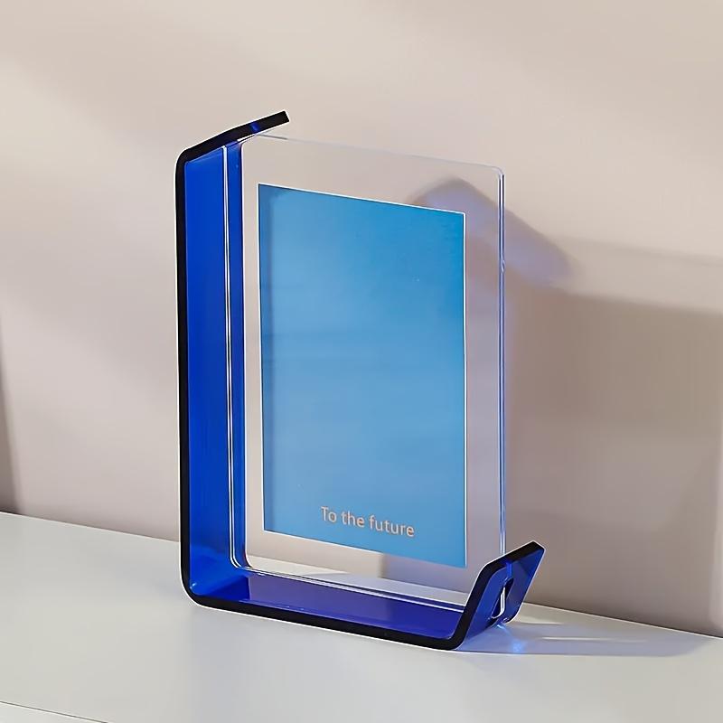 

6 Inch Acrylic L Shape Photo Frame Double Sided Transparent Ins Style Desktop Display Stand New Arrival синий