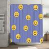 Yellow Smiley Face Shower Curtain Fabric Bathroom Decoration Waterproof Washable Home Decor Customizable Size Available Sale! (C