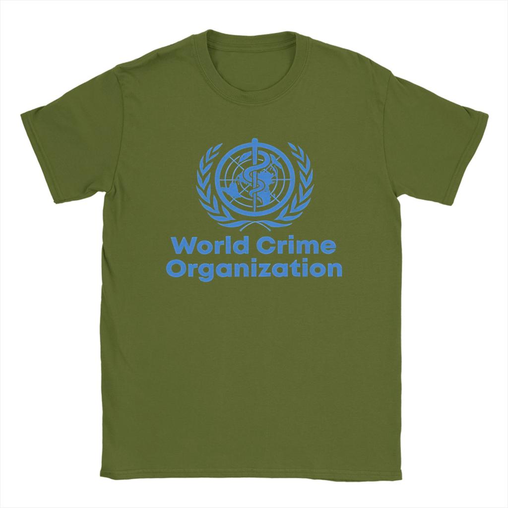 WHO World Health Organization Super Earth TShirts for Men Pure Cotton Tee Shirt Round Neck Short Sleeve T Shirts Clothing
