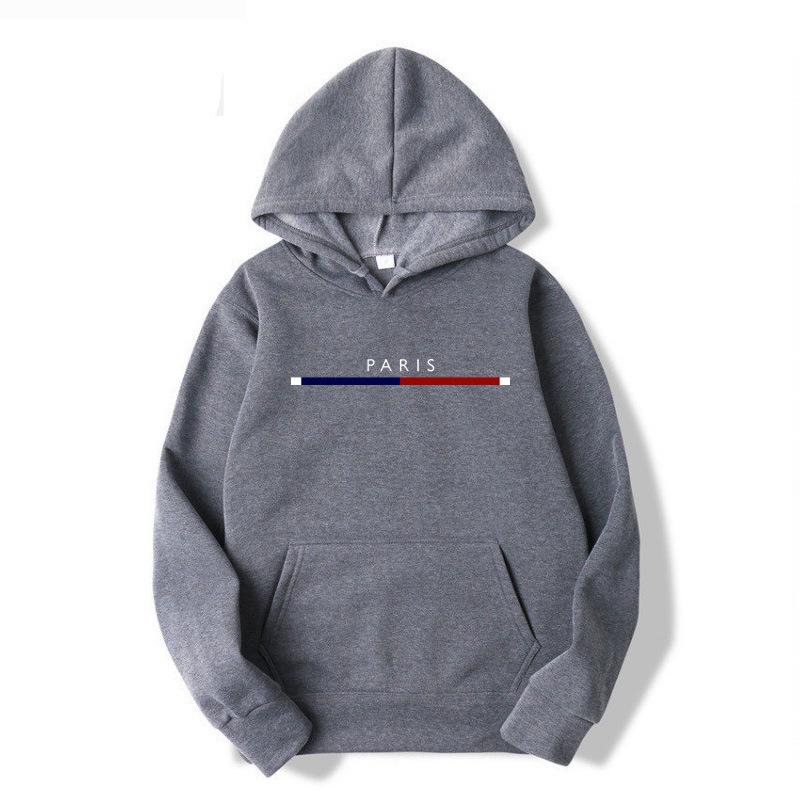 Men's Paris Print Unisex Hoodie: Velvet Sportswear, Fashion Streetwear, Casual Loose Fit, Breathable Pullover