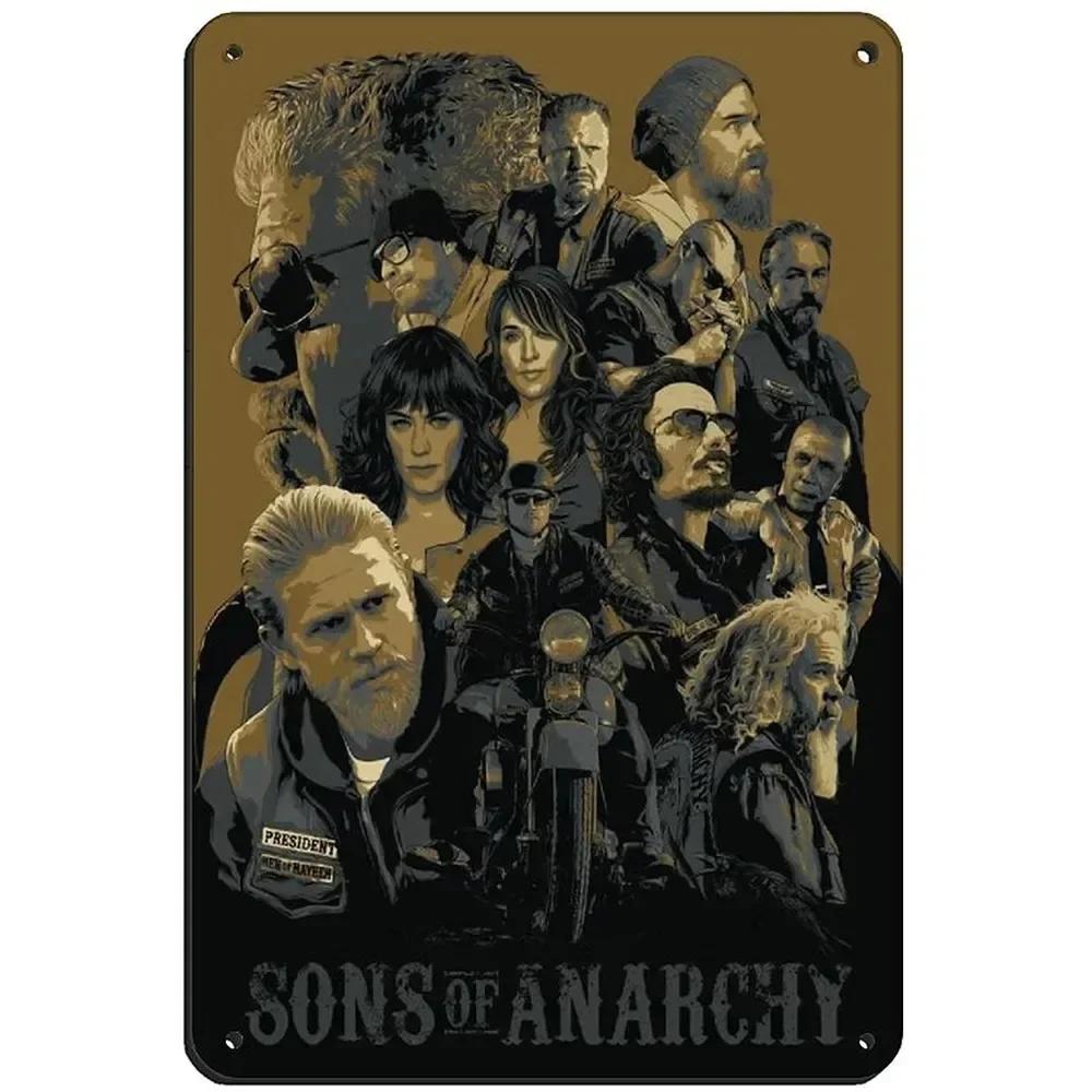 Metall Blechschild Sons of Anarchy Fear The Reaper Plakette Poster Bauernhof Zuhause Café Wanddekoration Vintage Metallplatte 12*8 Zoll