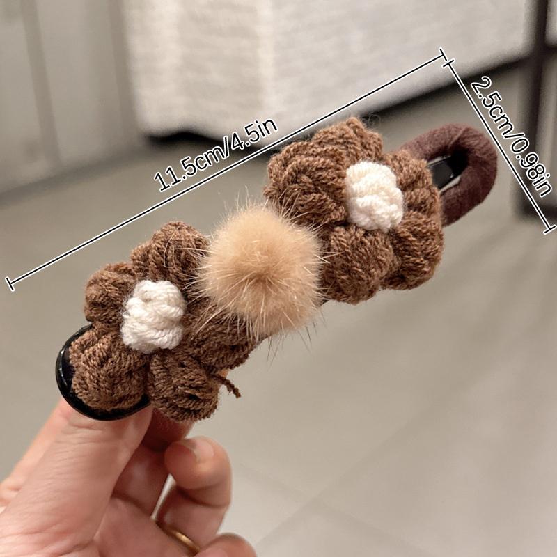 Autumn/Winter Plush Flower Hair Clips Women'S Side Bangs Hairpin Duckbill Clip Hair Accessories For Ladies Haircuts