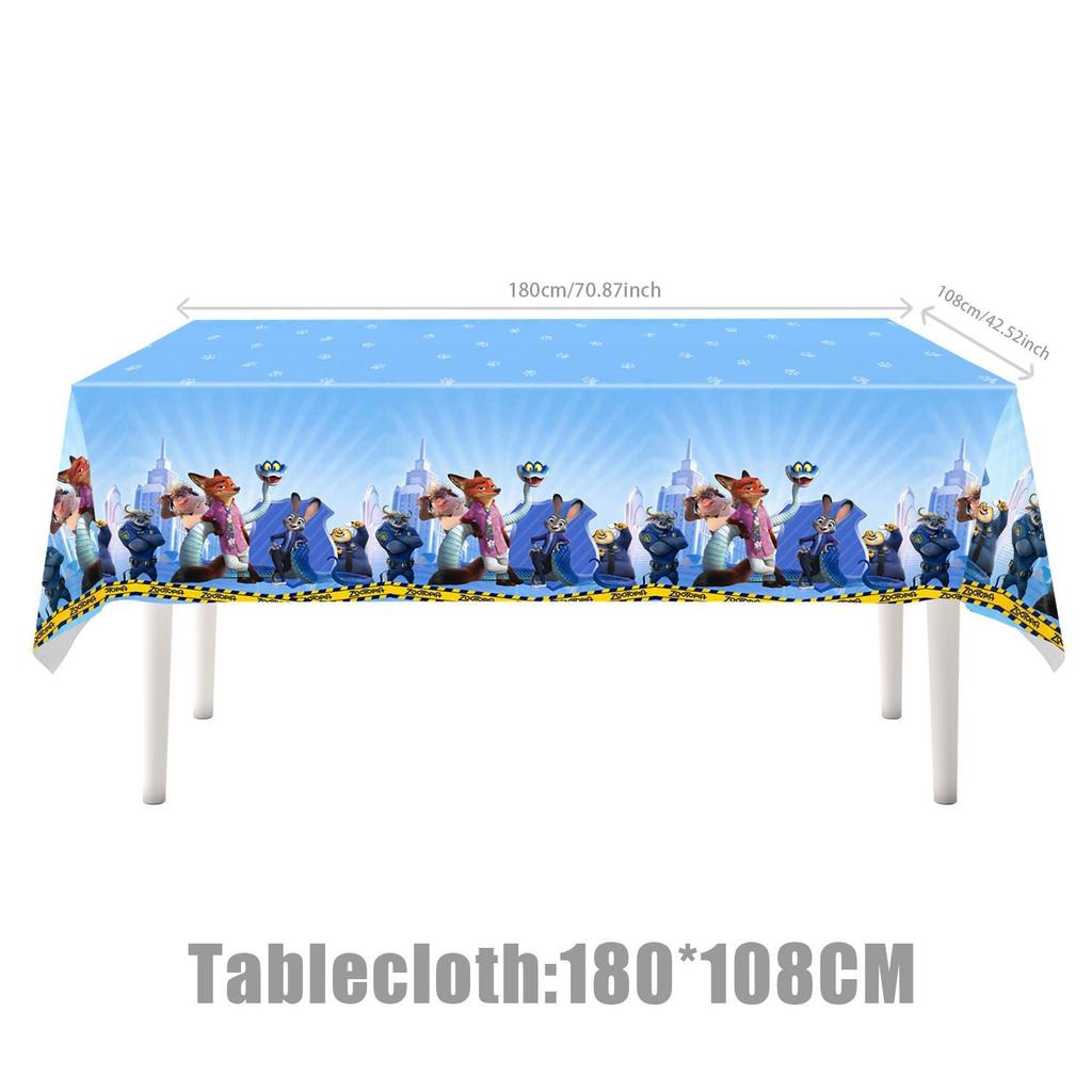 Decorazioni per Festa di Compleanno a Tema Zootopia, Striscioni di Compleanno per Bambini, Piatti di Carta, Bicchieri di Carta, Tovaglioli, Tovaglie, Ciabatte Elettriche, Articoli per Feste
