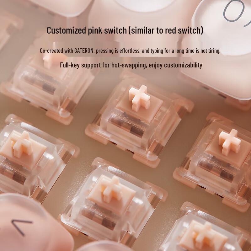 Lofree OE914 Pink Foundation Tri-Mode Wireless Mechanical Keyboard