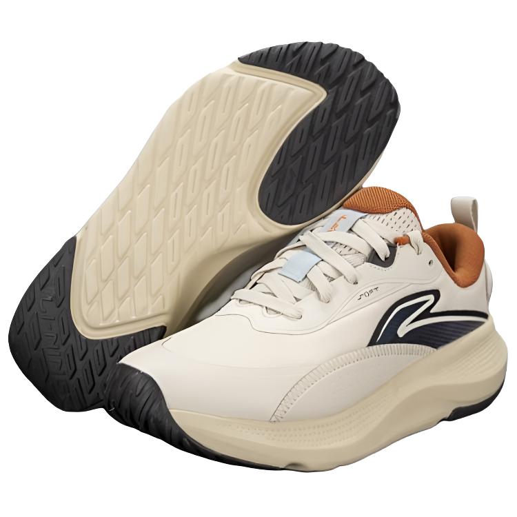 Li Ning Sports Comfortable Shock Absorbing Breathable Low Top Casual Shoes Men Casual Shoes Brown AGLV177-3