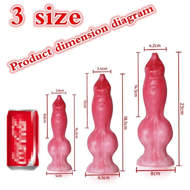 Animal Dildo Anal Plug with Suction Cup Soft Silicone ButtPlug Women Men Gay Anus Penetration Deeldo Dilator Dog Dildo Adult Toy