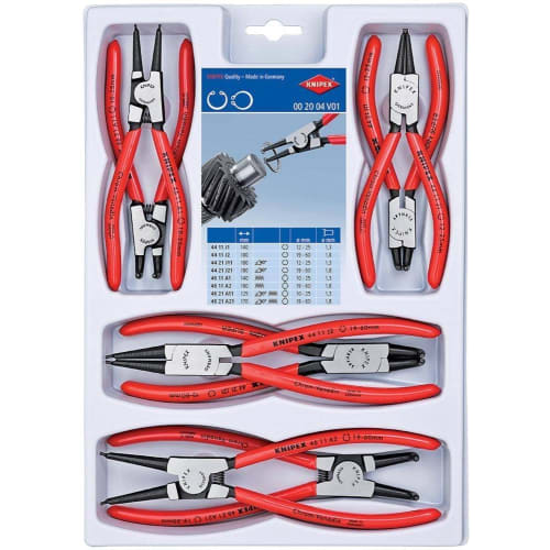 

KNIPEX Snap Ring Pliers, KNIPEX 002004V01 Snap Ring Pliers Set (8-Piece Set) 002004V01