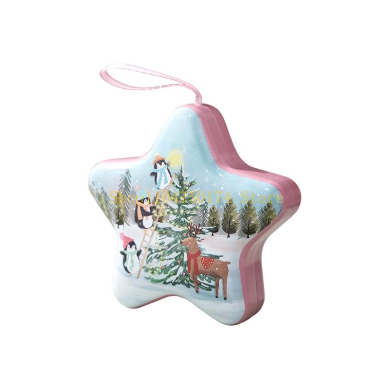 Festival Christmas Tin Storage Box With Solid Lanyard For Holiday Decorations Gift Packaging Organizing Small Items top sale