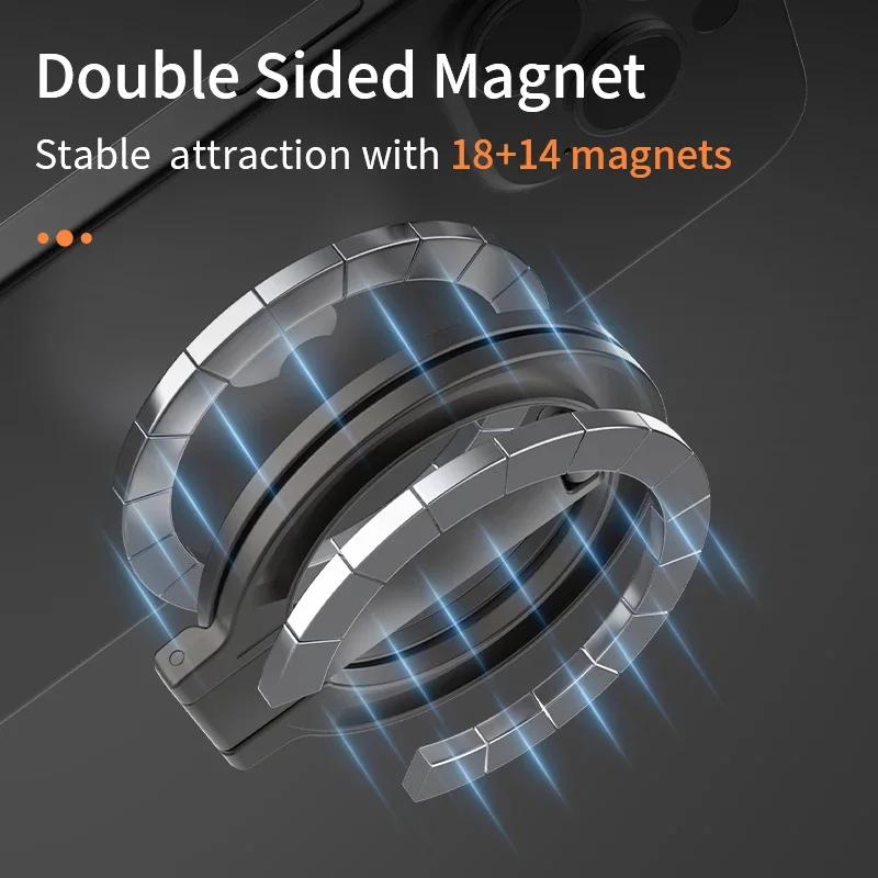 Double-sided Magnetic Phone Finger Ring Holder Desktop Stand for Magsafe IPhone 13 14 15 Pro Max Xiaomi Huawei Phone Accessories