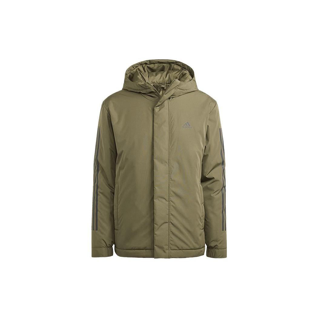 adidas 3-Stripes Hooded Jackets  Olive Green  Men s IP2535 M
