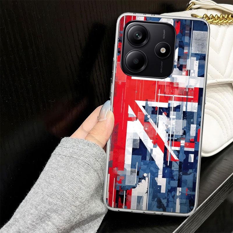 Union Jack England UK Flag Case for Xiaomi Redmi Note 14 13 12 11 Pro Plus Phone Cover 14S 12S 11S 11E 11T 10S 10 9S 9 Silicone