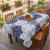 Green Monstera Summer Tablecloth Waterproof Rectangle Abstract Country Botanical Printed Tables Cover for Kitchen Wedding Party