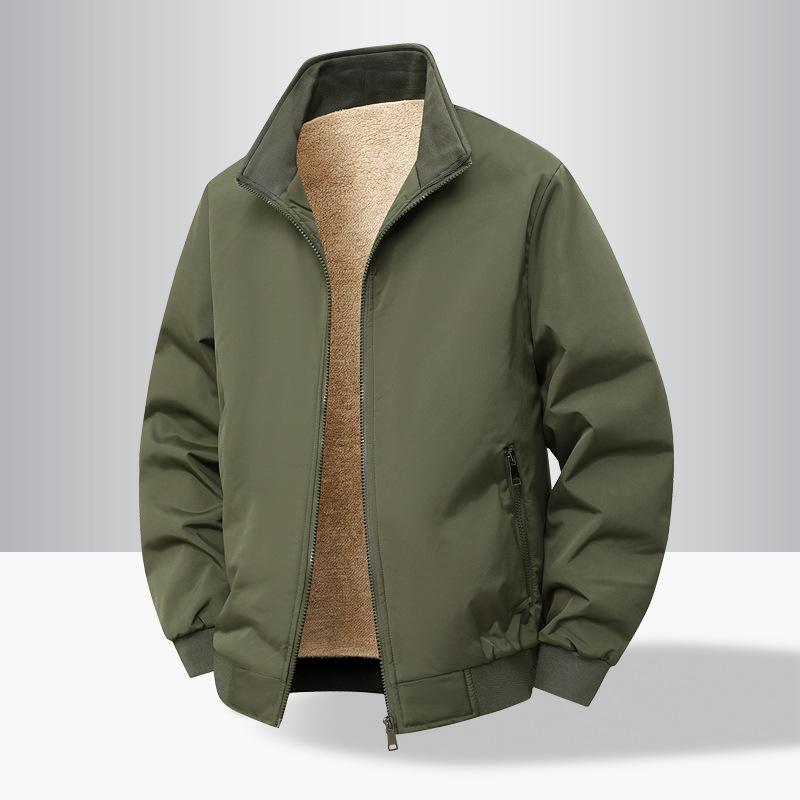 Mittleren Alters Winter Plus Samt Dicke Jacke Übergröße Stehkragen Jacke Lässige Herrenbekleidung