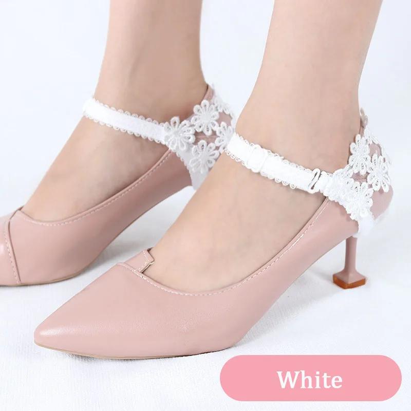 1Pair Lace Women Shoelaces for Heels Ankle Shoes Belt Holding Bundle Shoelace Anti-drop Elastic Laces Shoe Accessories