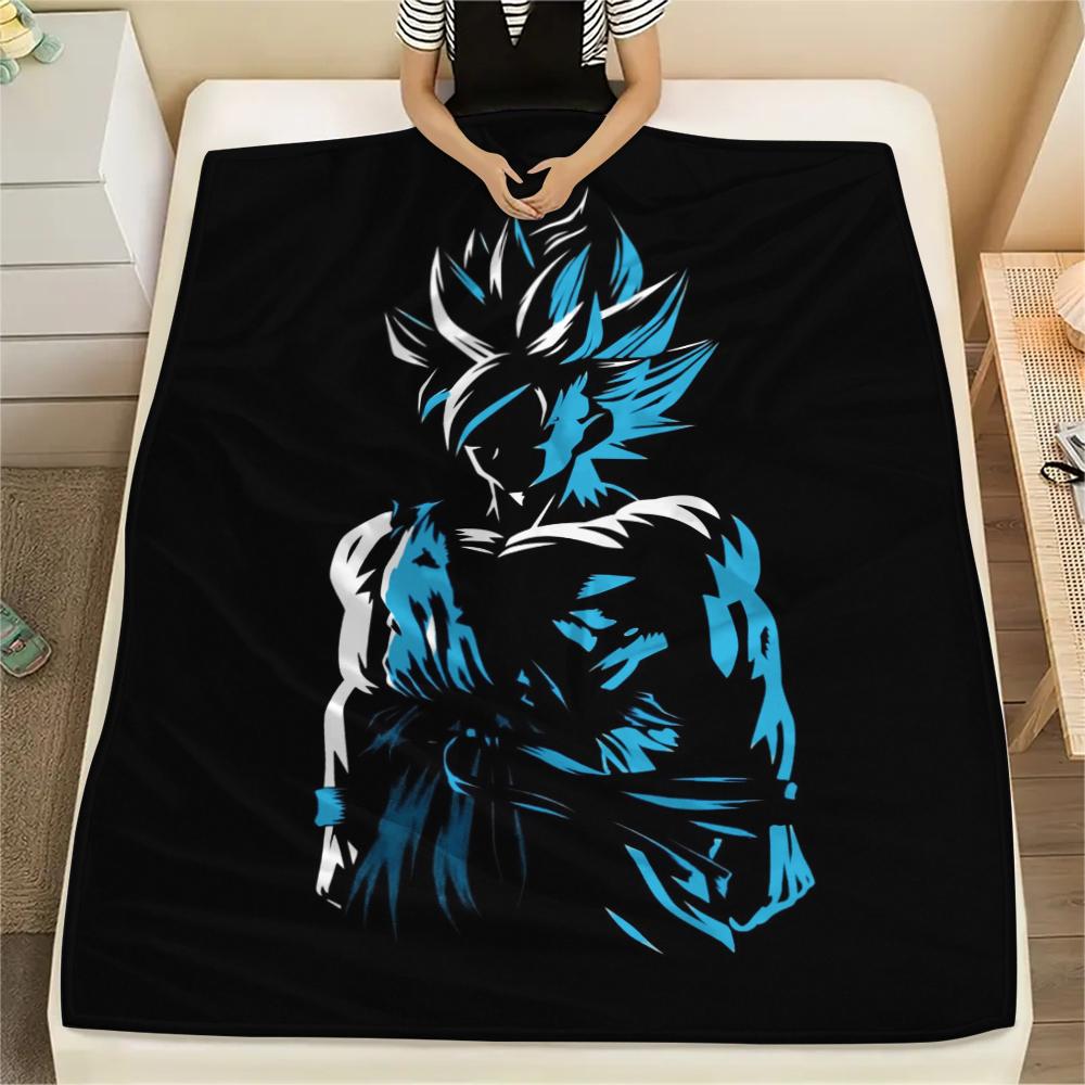 Dragon Ball Goku Pattern Flannel Blanket, High Quality Comfortable for All Seasons, Home Decor, Warmth and Comfort, Perfect for Gifts.