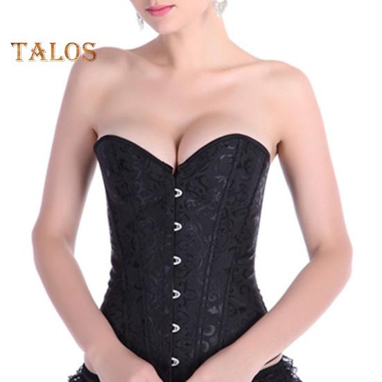 Women Shapewear Lace Up Overbust Corset Bustier Top Hourglass Figure Push-up Bodyshaper with 12 Bones