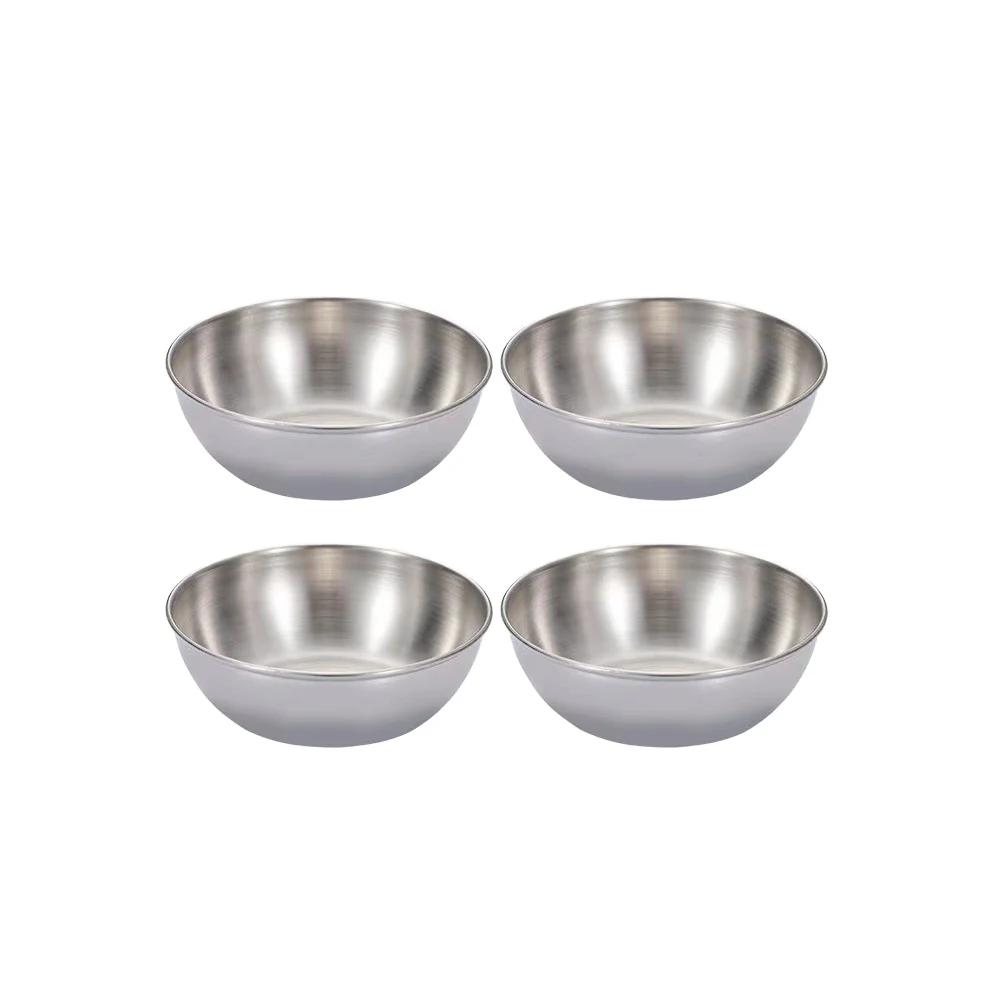 

Sauce Dipping Bowl Stainless Steel Dipping Cups Round Sauce Dishes Mini 4/8Pcs Silver Reusable Seasoning Cups Dipping Cups 4Pcs серебряный