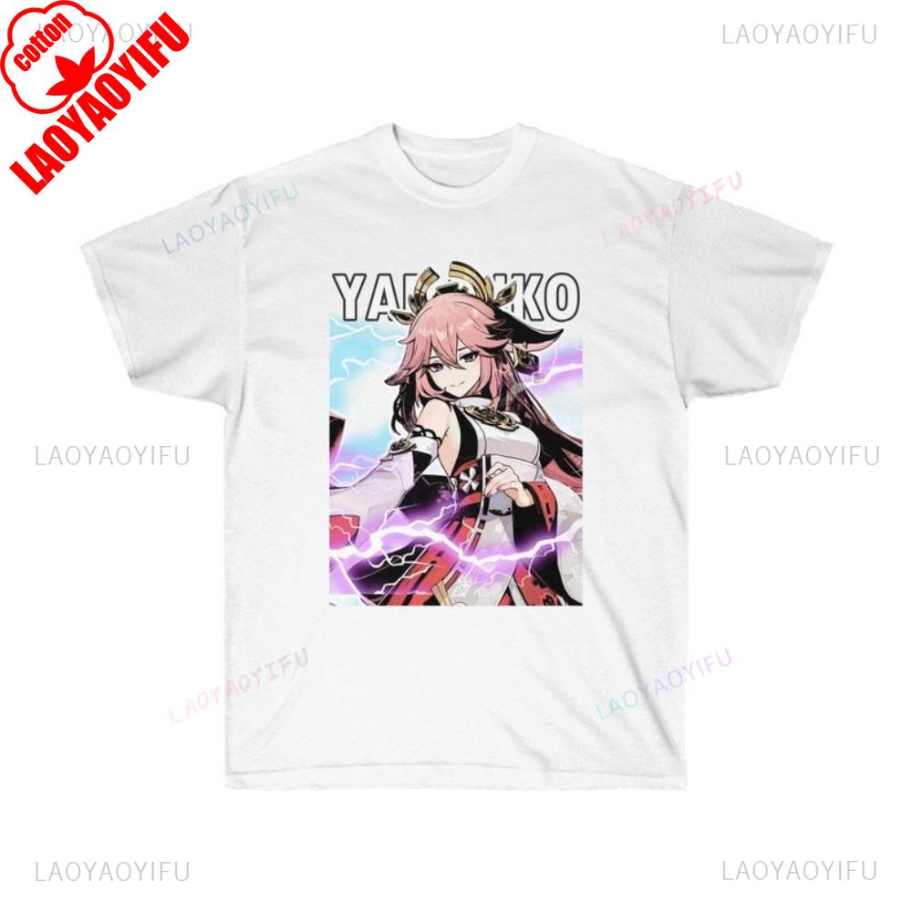 

Yae Miko Genshin Impact Graphic T Shirts Genshin TShirt Fanmade Genshin Impact Shirt Women Unisex High Quality Cotton Tee S