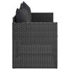 Vidaxl 3-Seater Garden Sofa With Cushions, Black, Poly Rattan