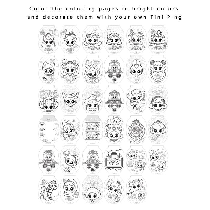 Catch! Teenieping 5 Cutie Mini Coloring Play Set (3 Options)