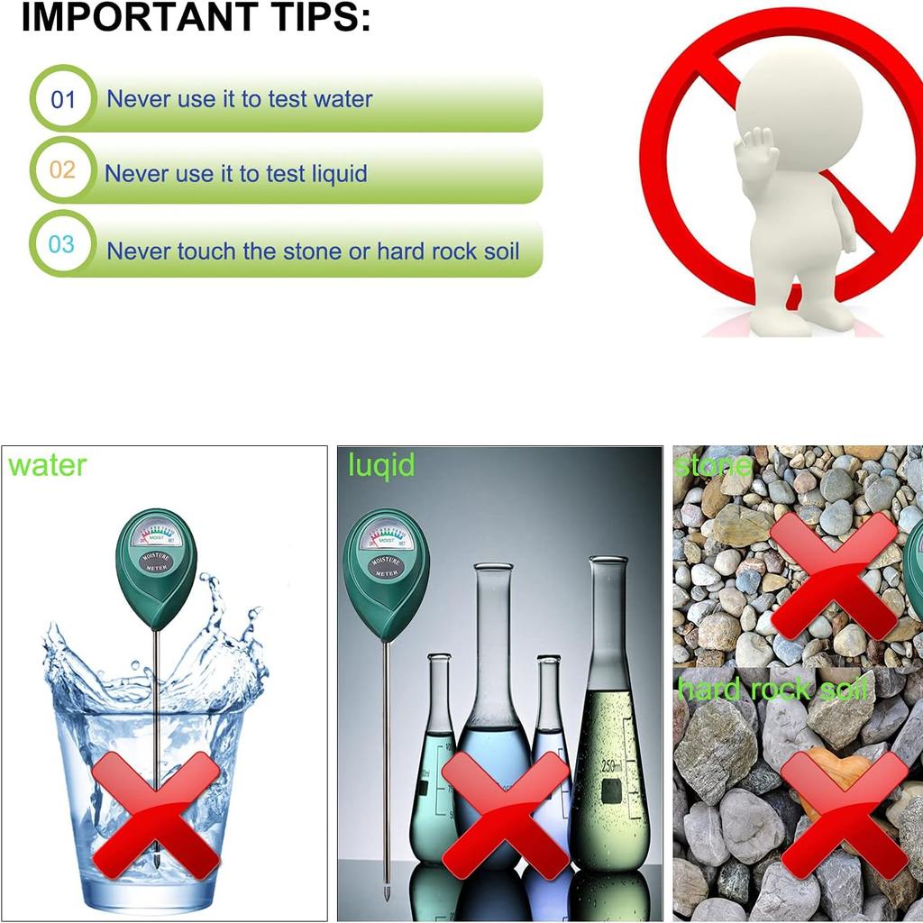 Sondă Lungă Utilizare Profundă Higrometru pentru Sol, Senzor Indicator Monitorizare Apă, Higrometru pentru Plante de Ghiveci Mari de Exterior Interior, Flori, Grădinărit, Agricultură