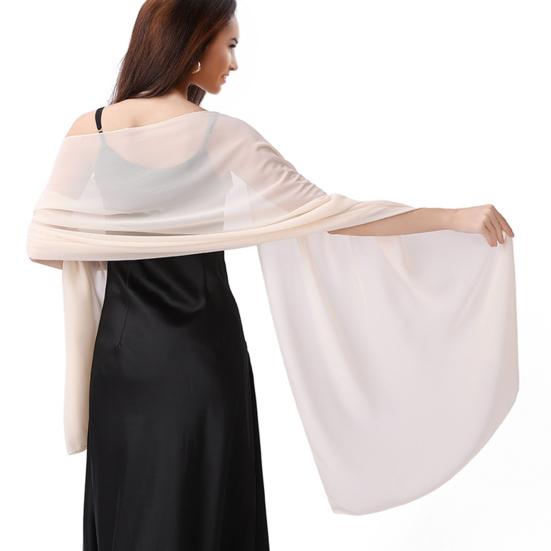 Atmungsaktiver Chiffon-Schal für Damen Damen-Schals und -Tücher Abendkleid, Uni-Schal, Weicher Schal Formelle Anlässe Eleganter Brautschal,