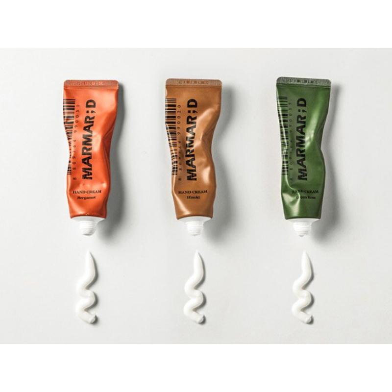 Marmarde Hand Cream Triple Set (Bergamot, Hinoki, Green Rose) 50ml each