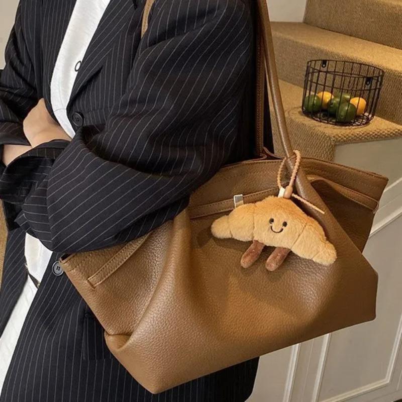 Vintage PU Leather Women's Tote Shoulder Bags Belt Design Ladies Daily Handbags Luxury Large Capacity Female Underarm Bag