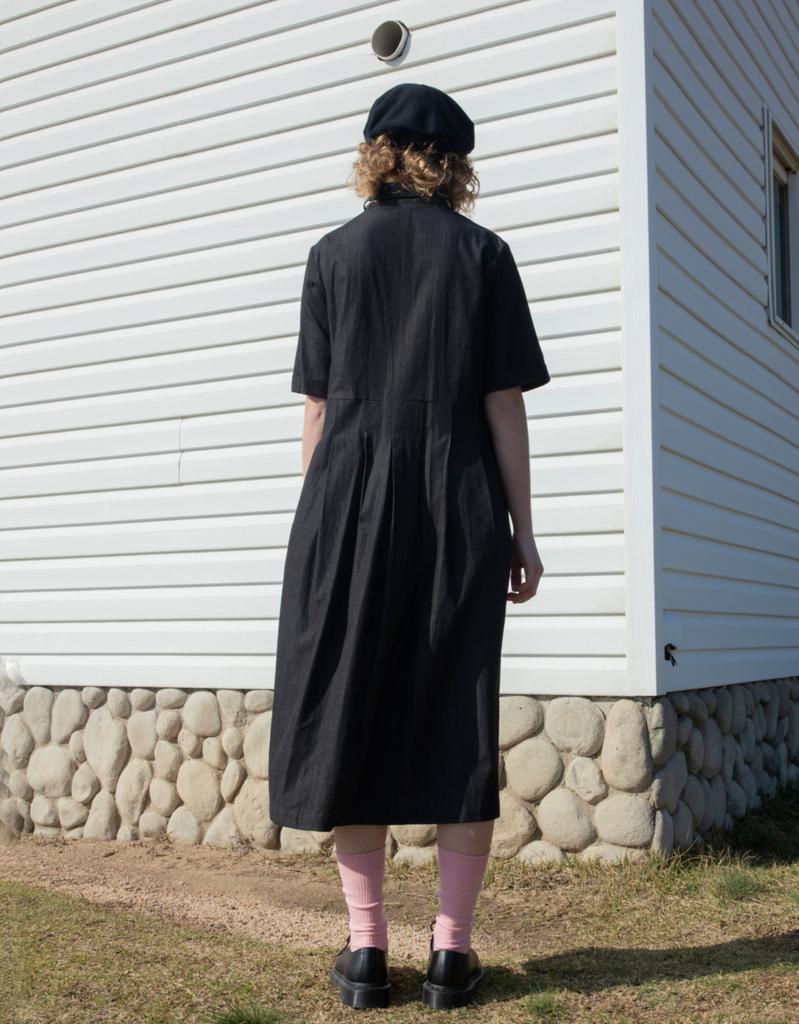 Beonadeumiljeu Turn Up Sleeve Dress - Black