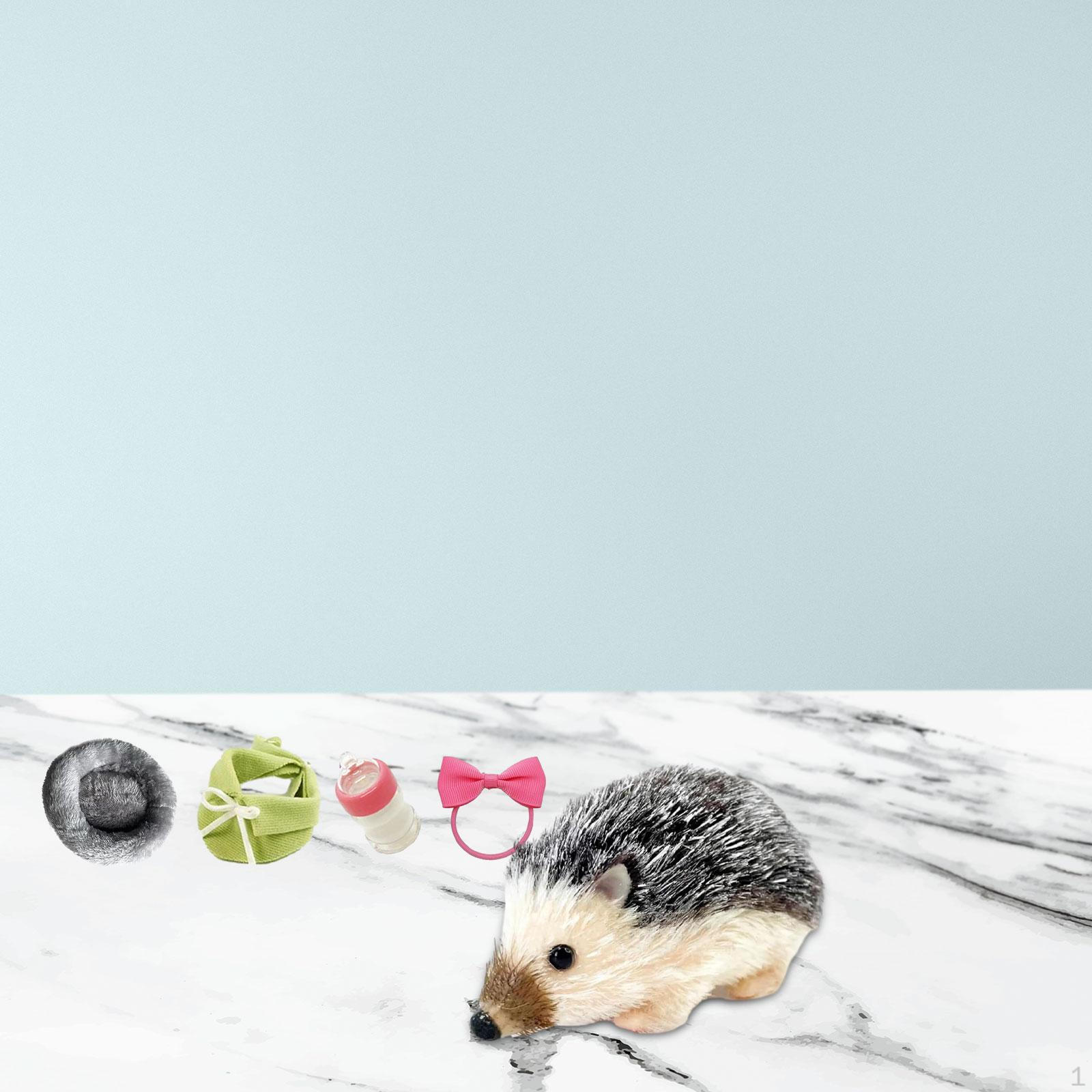 

5 Reborn Hedgehog Toy Baby Funny Lifelike Realistic Soft Silicone Cute Animal Doll темно-серого