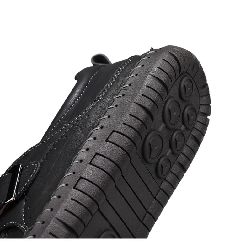 Men's Leather Shoes Slip on Casual Sneakers Flats Walking Shoes