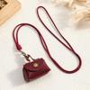 Portefeuille Mini en Cuir Vintage Collier Femmes Mode Porte-Clés Pendentif Chaîne Longue Accessoire