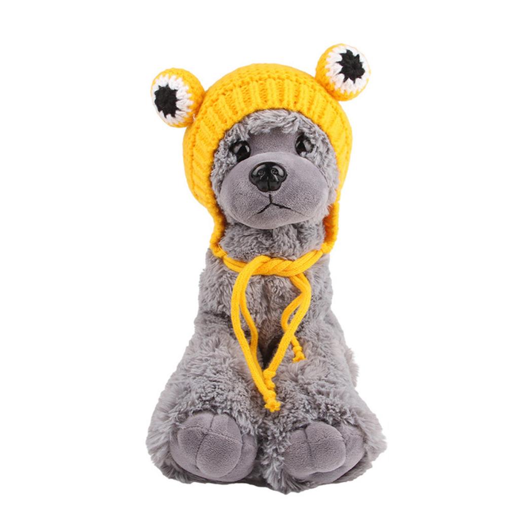 Small Dog Knitted Hat for Cat Hat Pet Birthday Party Props Hat for Labrador Pet Adjustable Strap Costume Hat