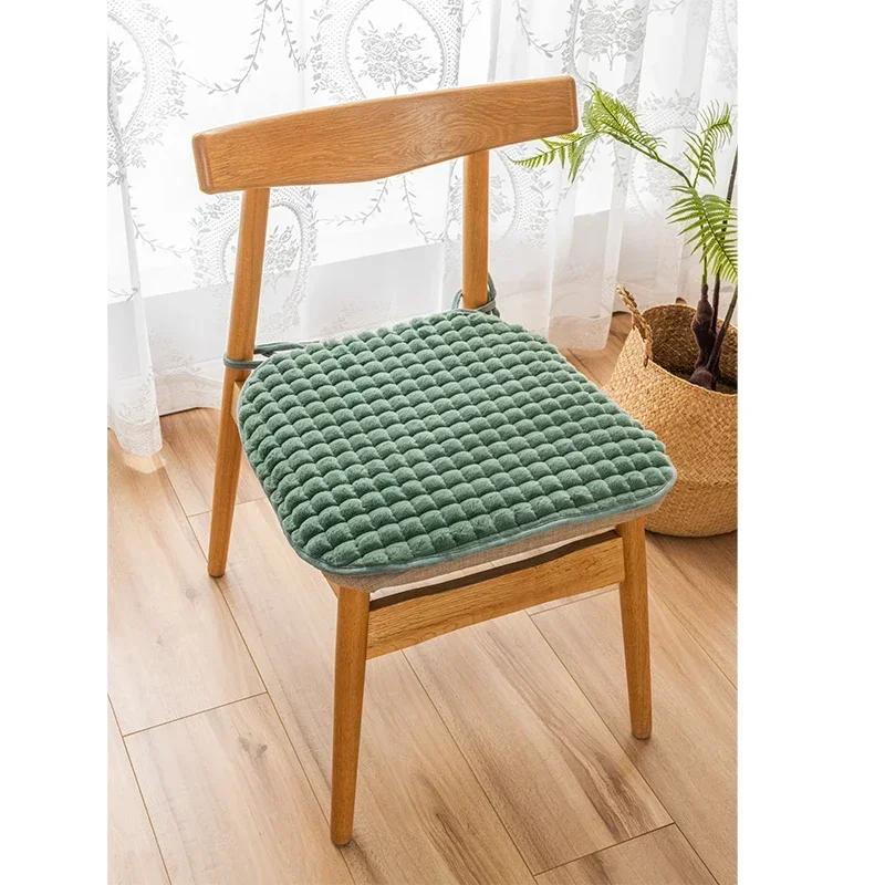 Winter-thicker Square Chair Cushion Seat Pad With Tie Cotton Seat Cushion Filling Dining Chair Cushion Non-Slip Dinning ChairPad
