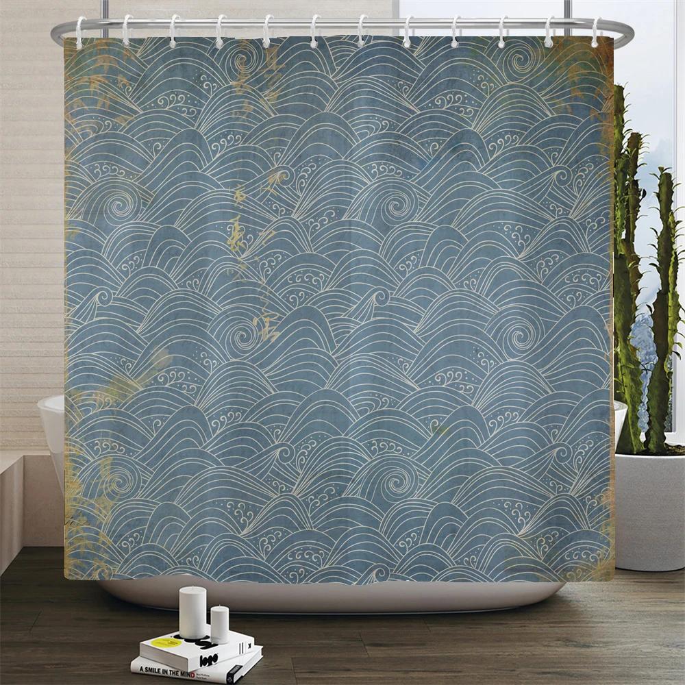 

Japanese-style Flowers Birds Shower Curtains Plum Blossom Bathroom Curtain Frabic Waterproof Polyester Bath Curtain With Hooks W90xH180cm
