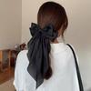 Damen Haarnadel Große Schleife Einfarbig Elegant Doppellagig Lange Haardekoration Pferdeschwanz-Clip Satin Vintage Haarspange Haaraccessoires