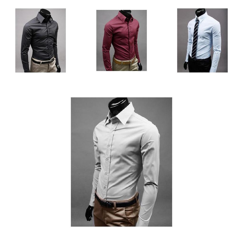 Classic Mens Dress Shirt With Wrinklefree Cotton Blend For Business And Casual Wear
