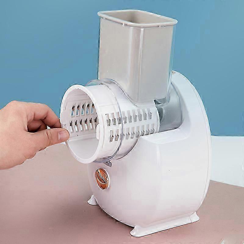 3 In 1 Multifunctional Electric Vegetable Cutter Automatic Vegetable Cutter Slicer Potato Grate Shredded Graters with 3 Blades
