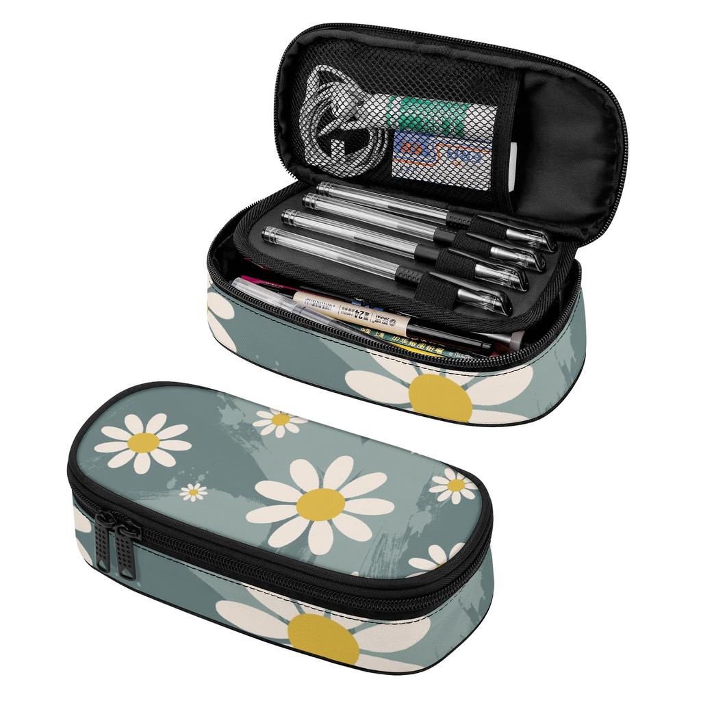 Pen Case Smooth Zipper Roomy Interior 300D Polyester with Mesh Divider Pen Holders and Spacious Main Compartment for Boys Girls