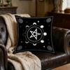 1Pc Gothic Pentagram Moon Phase Cushion Cover Black Mystic Symbol Pillowcase For Sofa Bed Decorative Throw Case Home Decoration