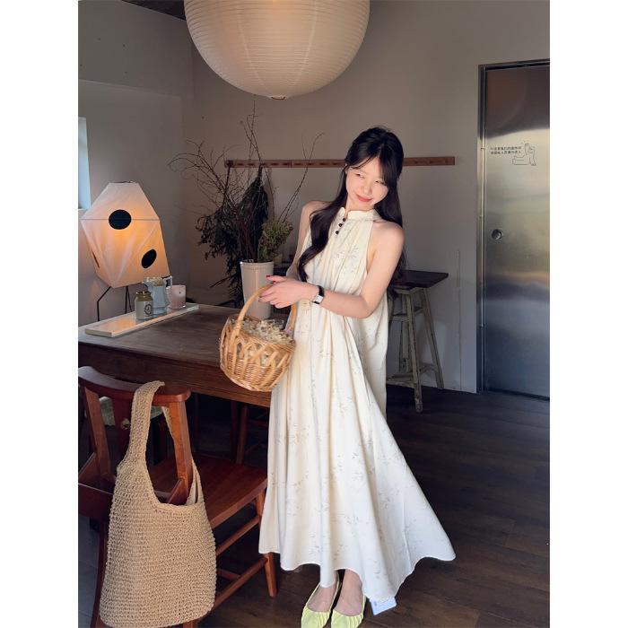 

New Chinese style national style neck sling dress children s summer new cold zen niche design dress 2XL