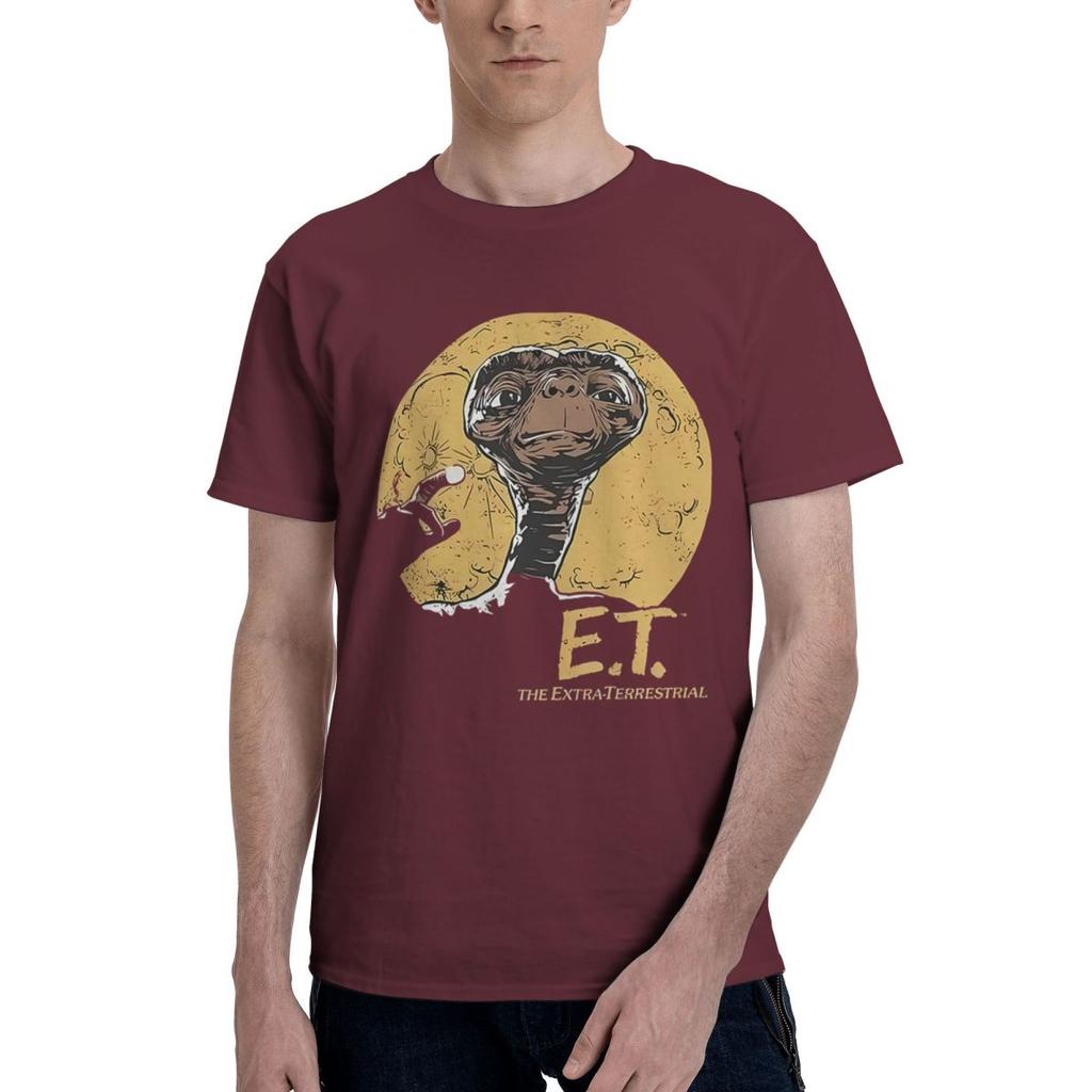 ET The ExtraTerrestrial Moon Frame 100 Cotton Casual Breathable Confortable Tops Funny Mens TShirts Mens Shirt