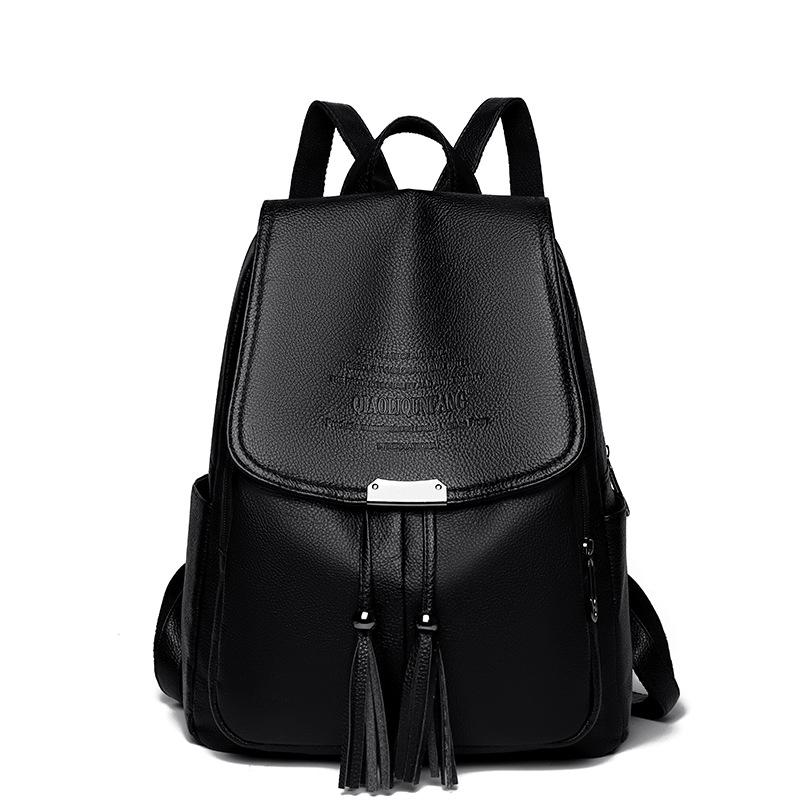 Atmospheric backpack women's new versatile casual Korean version large-capacity soft leather fashion travel women's bag
