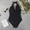 Slimming one-piece swimsuit black tied XL Slimming one-piece swimsuit black tied L