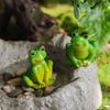 Cartoon Frog Figurines Resin Micro Landscape Decoration Garden Frog Ornament  Home Decoration