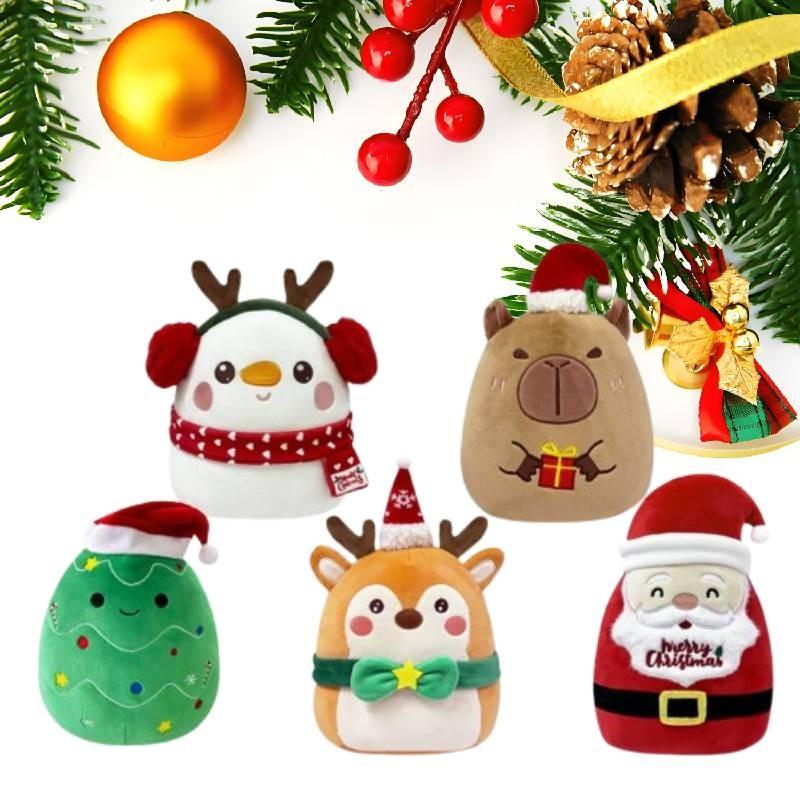 Plush Christmas Santa Claus Snowman Pillow Soft Decorative Cushion For Home Holiday